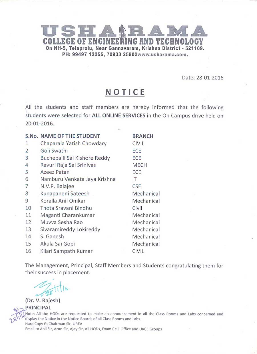 all online services Selected Students